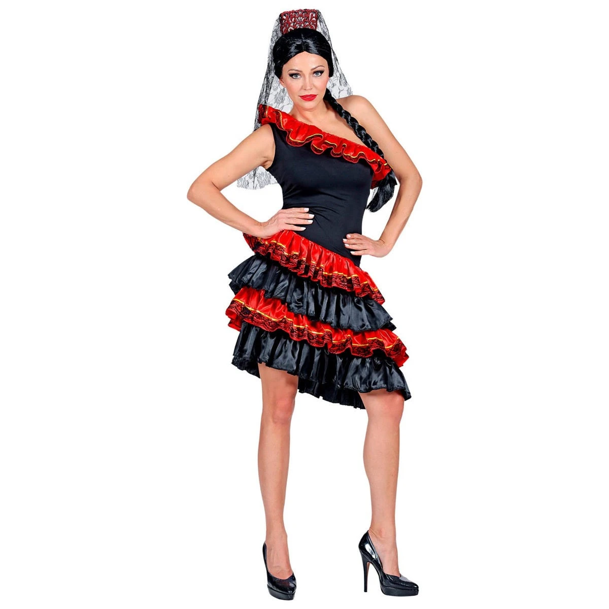 Spanish Senorita Dress With Veil Headpiece 1 Spanish Senorita Dress With Veil Headpiece