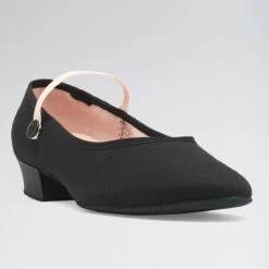 Bloch Accent Low Heel Canvas Character Shoe Black -Dance Direct Store bl326 black 3