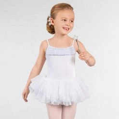 Bloch Desdemona Girls Tutu Leotard 6 Bloch Desdemona Girls Tutu Leotard -Dance Direct Store blcl7120wht f1 ids12