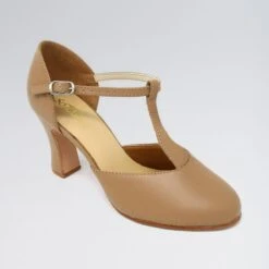 So Danca Leather T-Strapped 3 Inches Heel Character Shoes -Dance Direct Store caramel sdch98 car 1