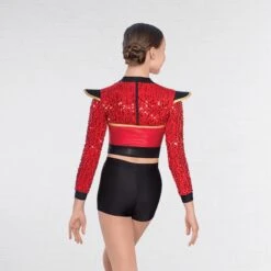1st Position Red Sequin Sleeved Soldier Jacket -Dance Direct Store cogl0085 25 3