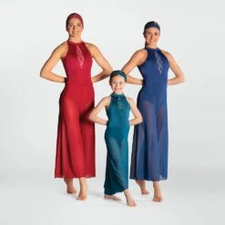 1st Position Sequin Lace Insert Culottes Jumpsuit Navy -Dance Direct Store cold0041 group april 2025 11 1 1