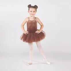 1st Position Basic Velour Tutu -Dance Direct Store cotu0059 brown 002