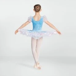1st Position Floral Bodice Tutu With Ribbon Corset Blue -Dance Direct Store cotu0072 blu may 2025 01 1