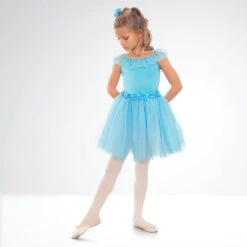 1st Position Romantic Tutu With Flowers And Glitter Net Skirt 31 1st Position Romantic Tutu With Flowers And Glitter Net Skirt -Dance Direct Store cotu0082 45 full