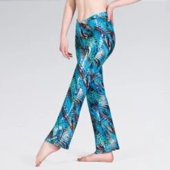 1st Position Value V Front Jazz Pants Nylon Geometric Rainbow Foil