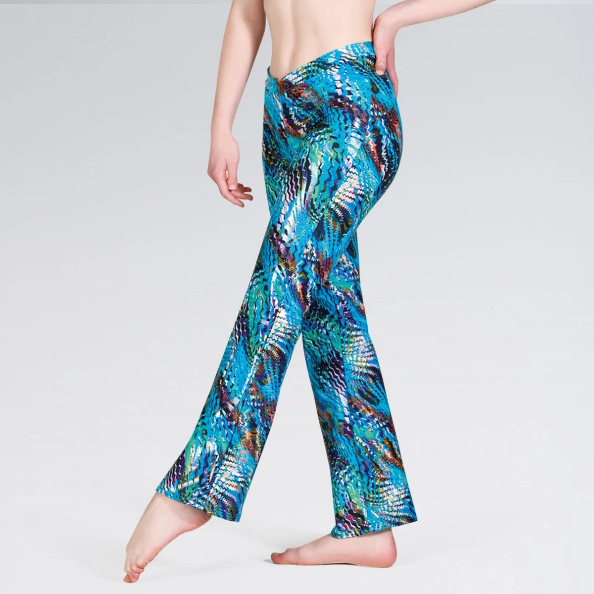 1st Position Value V Front Jazz Pants Nylon Geometric Rainbow Foil 1 1st Position Value V Front Jazz Pants Nylon Geometric Rainbow Foil