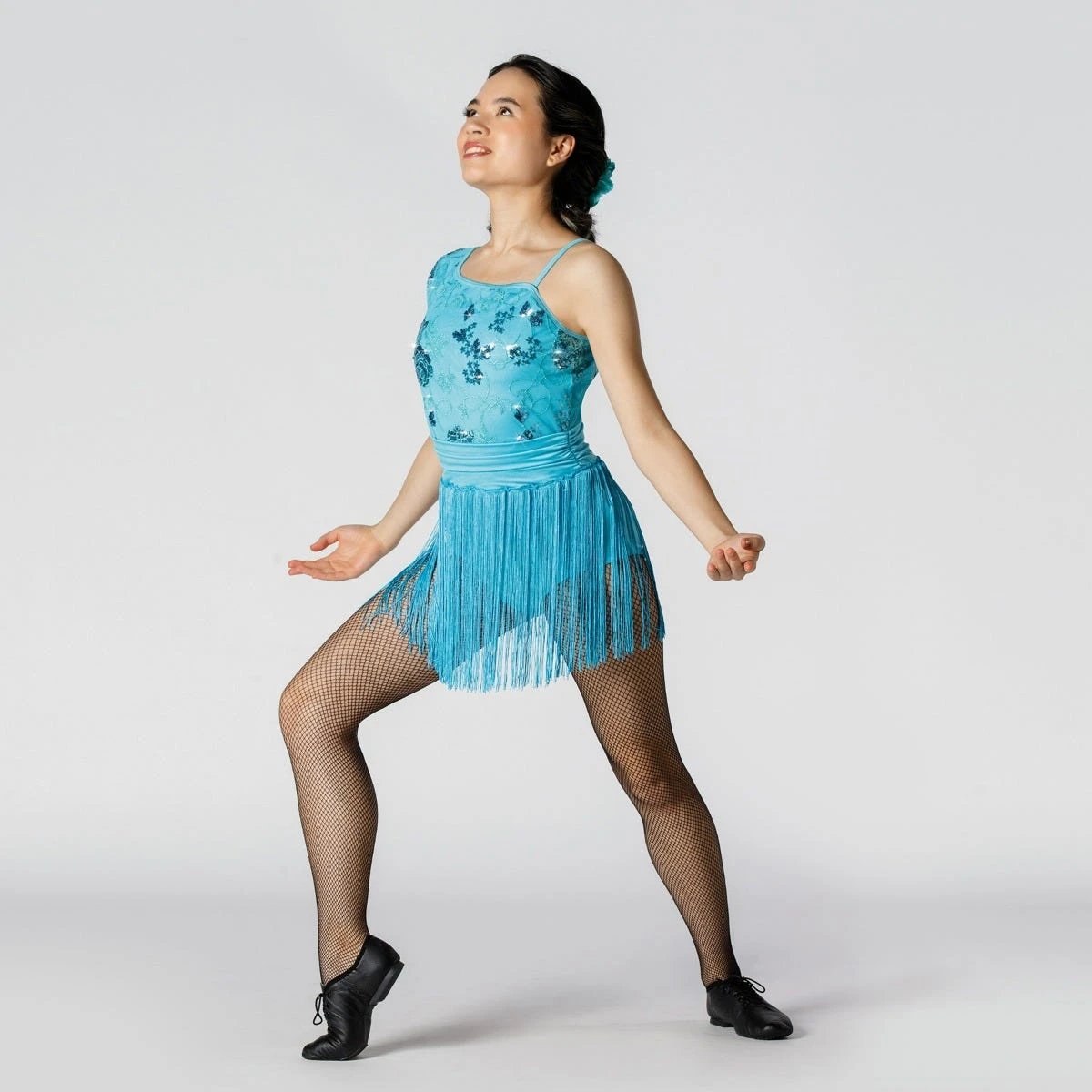 1st Position Sequinned Bodice Leotard With Fringe Skirt 3 1st Position Sequinned Bodice Leotard With Fringe Skirt - Image 3