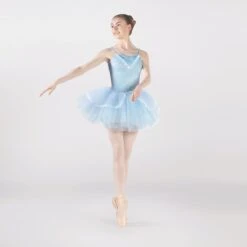 1st Position Pinch Front Sequin Tutu With Lace Trim -Dance Direct Store fpc25009a light blue 004