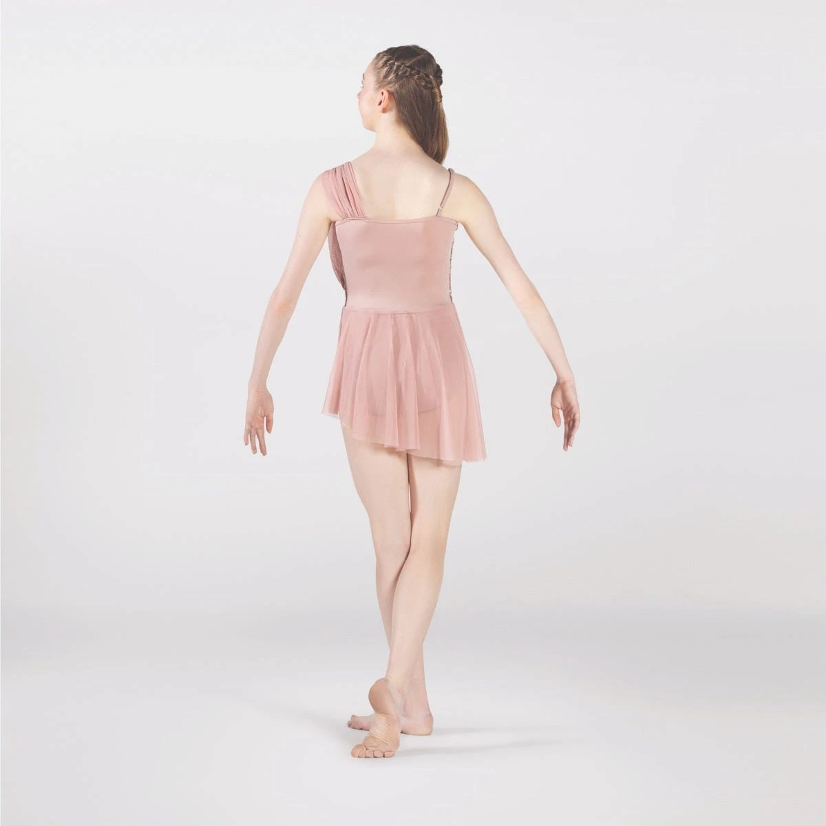 1st Position Diagonal Sequin Panelled Dress With Mesh Overlay 5 1st Position Diagonal Sequin Panelled Dress With Mesh Overlay - Image 5