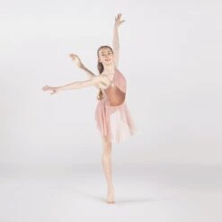 1st Position Diagonal Sequin Panelled Dress With Mesh Overlay 9 1st Position Diagonal Sequin Panelled Dress With Mesh Overlay -Dance Direct Store fpc25044a soft pink 004