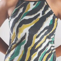 1st Position Printed Overdress On Biketard With Contrast Straps -Dance Direct Store fpc25052a black khaki 005