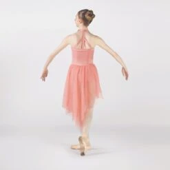 1st Position Asymmetrical Skirted Dress With Back Strap Detailing -Dance Direct Store fpc25059a pink 001