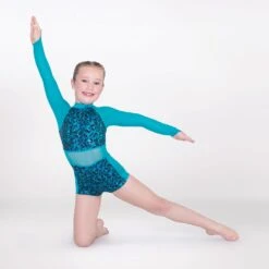 1st Position Geometric Panelled Biketard