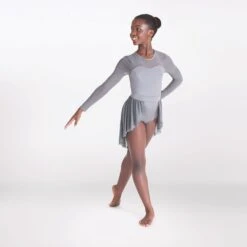 1st Position Mesh Yoke Leotard With Separate Skirt -Dance Direct Store fpc25091b 5 1