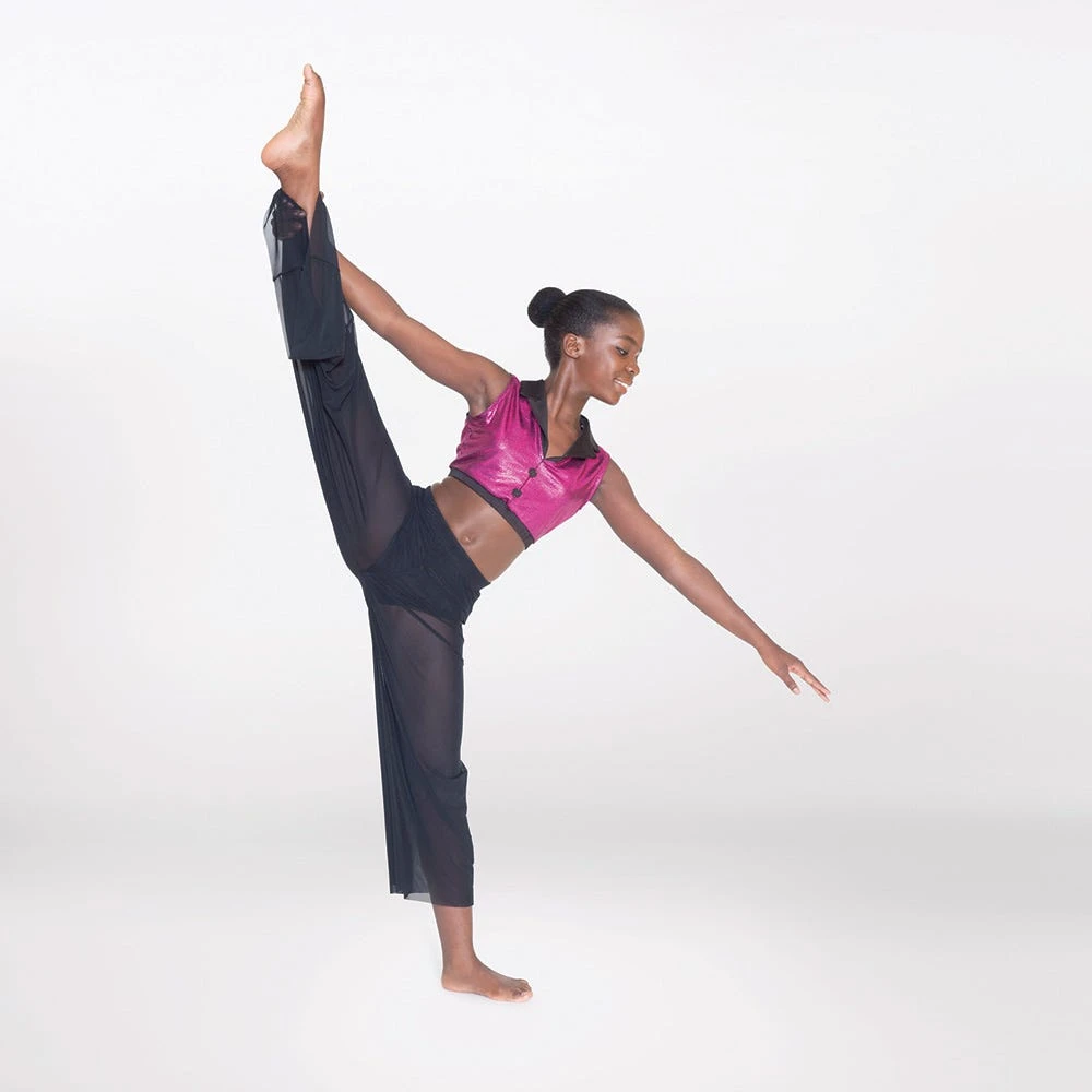 1st Position Mesh Trouser With Separate Collared Crop Top 1 1st Position Mesh Trouser With Separate Collared Crop Top