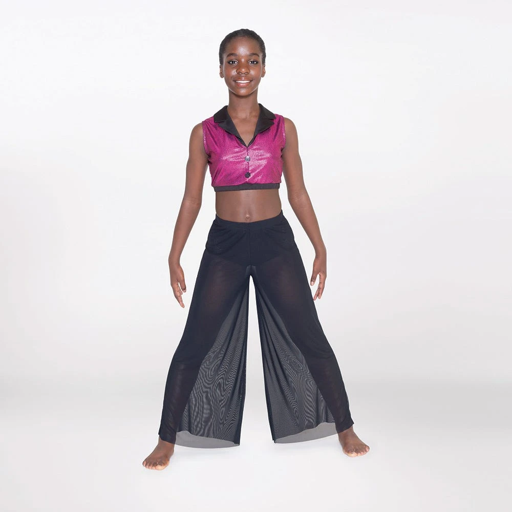 1st Position Mesh Trouser With Separate Collared Crop Top 2 1st Position Mesh Trouser With Separate Collared Crop Top - Image 2
