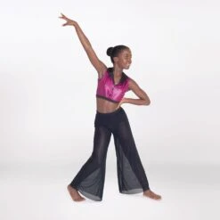 1st Position Mesh Wide Leg Trousers Black -Dance Direct Store fpc25106b fpc25117b 3 2