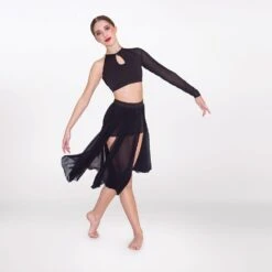 1st Position Mesh Split Skirt -Dance Direct Store fpc25108b fpc25116b 2 2 1