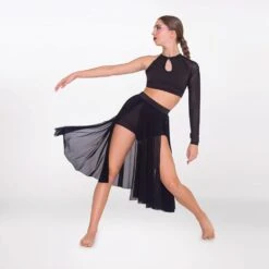 1st Position Mesh Split Skirt -Dance Direct Store fpc25108b fpc25116b 6 2 1
