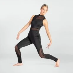 1st Position Mesh Panelled Catsuit 24 1st Position Mesh Panelled Catsuit -Dance Direct Store fpc26001a blk may 2025 02