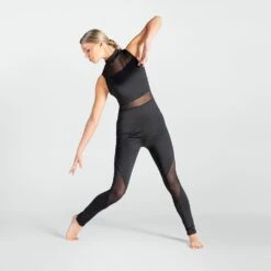 1st Position Mesh Panelled Catsuit 25 1st Position Mesh Panelled Catsuit -Dance Direct Store fpc26001a blk may 2025 03