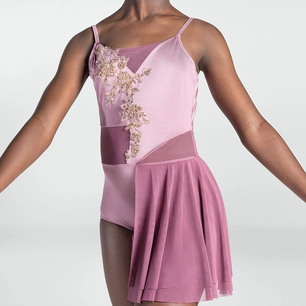 1st Position Appliqued Leotard With Stretch Mesh Bustle 5 1st Position Appliqued Leotard With Stretch Mesh Bustle - Image 5