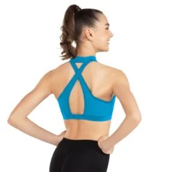 1st Position Mock Neck Zip Front Bra -Dance Direct Store fpdr24013 marine 2 w