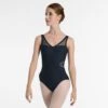 Intermezzo Tank Leotard With Low Back And Mesh Bodice