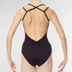Intermezzo Double Strap Open Back Leotard -Dance Direct Store im31559 blk b