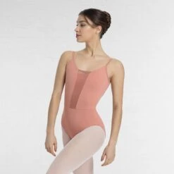 Intermezzo Mesh Front Panel Open Back Leotard