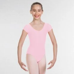 1st Position Alice Cap Sleeved Ruched Leotard (Matt Nylon) -Dance Direct Store light pink q26 lp 3