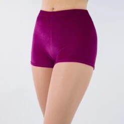 1st Position Jenna Stretch Velour Shorts -Dance Direct Store magenta gym001 magenta 2