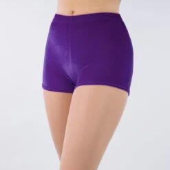 1st Position Jenna Stretch Velour Shorts -Dance Direct Store purple gym001 purple 2