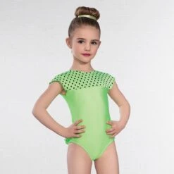 1st Position Natasha Dotty Bum Frill Leotard -Dance Direct Store q17 green