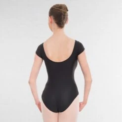 1st Position Alice Cap Sleeved Ruched Leotard (Matt Nylon) -Dance Direct Store q26 blk back