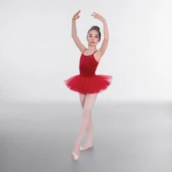 1st Position Basic Velour Tutu -Dance Direct Store red cotu0059 red 7 2
