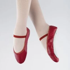 1st Position Leather Ballet Shoes -Dance Direct Store red lbt red 4 5