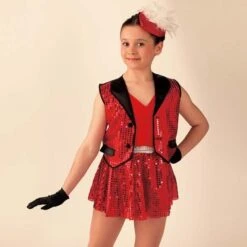 Sequin Skirt (Child One Size) -Dance Direct Store red w25a 2 3