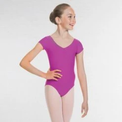 1st Position Alice Cap Sleeved Ruched Leotard (Matt Nylon) -Dance Direct Store rose q26 ma 3