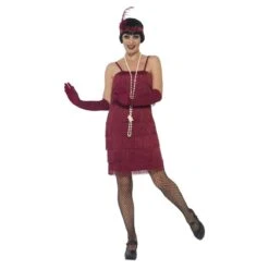 Flapper Costume With Short Dress -Dance Direct Store ua2418 burgundy 1