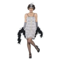 Flapper Costume With Short Dress -Dance Direct Store ua2418 silver 1